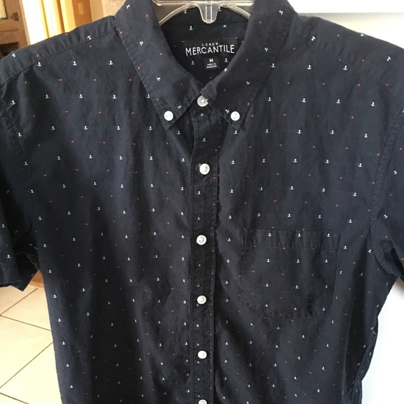 J. Crew Other - J. Crew mercantile red & white anchors embroidered